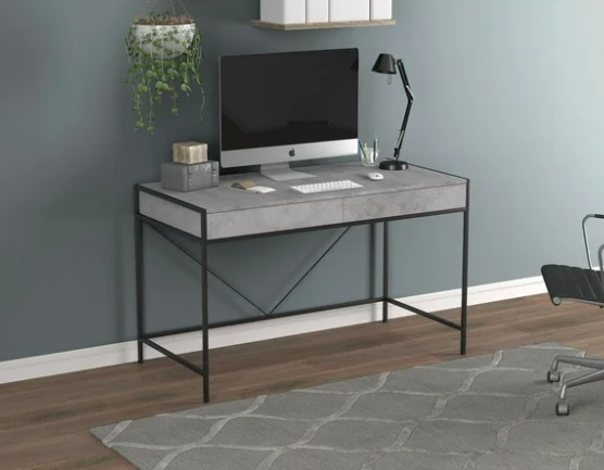 COMPUTER DESK – GREY CEMENT 49L