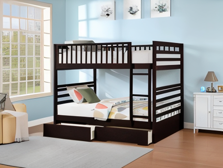 WOODEN BUNK F/F (WITH STORAGE)