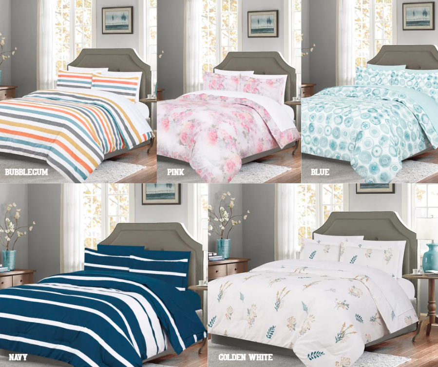 7PC ASSORTED DESIGN COMFORTER SET - KING