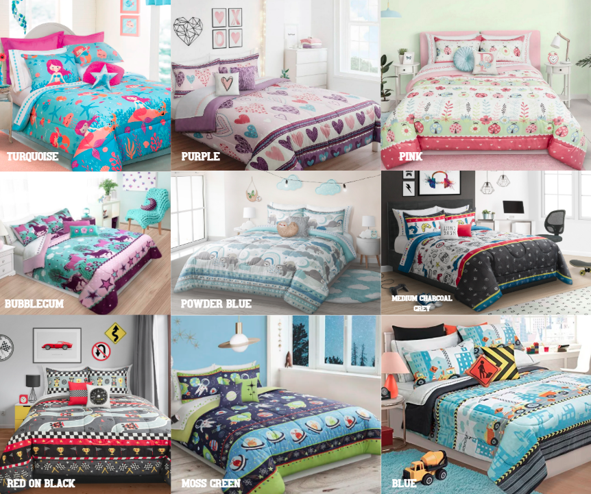 KIDS ASSORTED DESIGN COMFORTER SET - TWIN