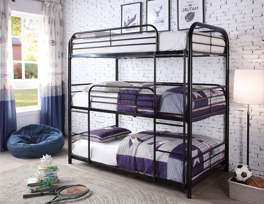 TRIPLE METAL BUNK T/T/T - BLACK