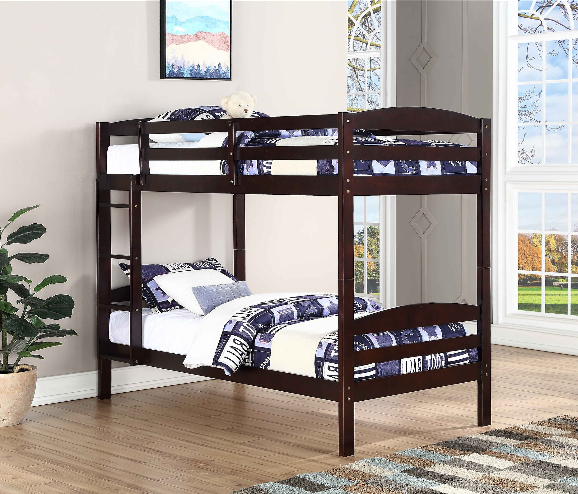 WOODEN BUNK T/T - ESPRESSO (NO STORAGE)