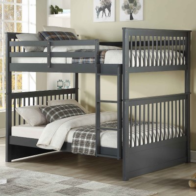 WOODEN BUNK F/F (NO STORAGE) - GREY