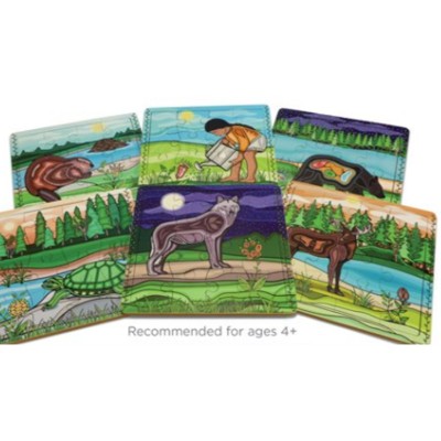 INDIDENOUS ANIMALS & NATURE PUZZLES- SET OF 6