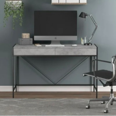 COMPUTER DESK – GREY CEMENT 49L